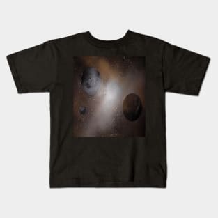 Silver and gold planets Kids T-Shirt